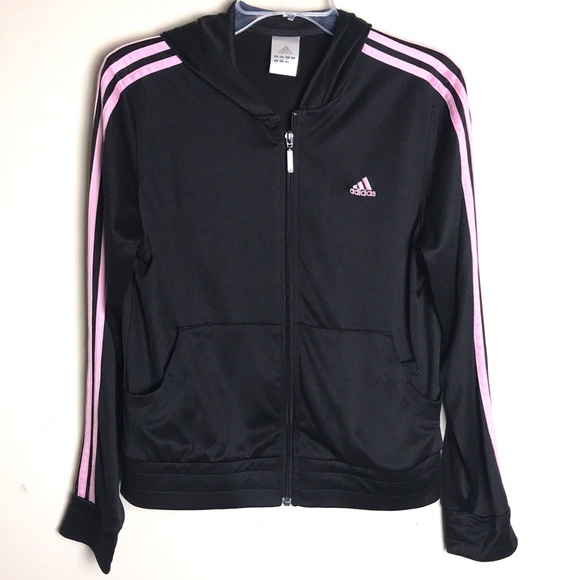 adidas Jackets & Blazers - adidas ClimaLite Hooded Track Zip Up Jacket Black